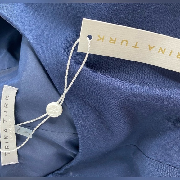 TRINA TURK NWT Pamila Keyhole Navy Blue Dress w Pockets - Picture 5 of 10